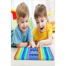 UDATOYS Satranç Tavla Popit Zar Seti Dikdörtgen Pop It Stres Oyuncağı 20X33 cm