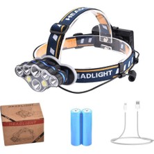 Hobilinka PS-888 Güçlü USB Şarj Edilebilir Profesyonel 8 Modlu 6000 Lümen 8 LED Su Geçirmez Kafa Lambas�