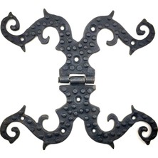 Hobilinka Antika Tarz Dekoratif Pirinç Süslü Menteşe - 190X170 Mm, Oksit