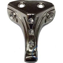 Hobilinka Moda Taşlı Ahşap Sandık Ayağı, Kutu Ayak 3,5 cm - Nikel, 50 Adet