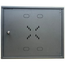 Nif Bilişim Iki Yönlü Kilitli Metal Pano Hareketli Raf Kayıt Cihazı Panosu dvr Box 55CMX45CMX15CM Siyah