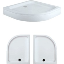 80 x 100 Asimetrik Oval Panelli Duş Teknesi H:17 cm