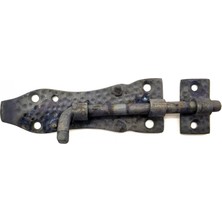 Hobilinka Antika Tarz Dekoratif Pirinç Dövme Kapı Sürgüsü - 7cm, Oksit
