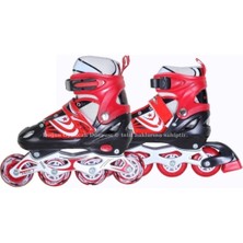 Feyza Design Işıklı Metal Gövdeli Ayarlanabilir Kırmızı Çocuk Pateni