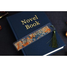 Muguetarts %100 El Yapımı Gerçek Ebru Sanatı Renk ve Desenli Kitap Ayracı 19,5x4,5 cm