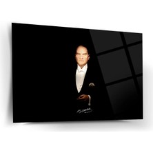 Shiny Art Atatürk Klasik Takım Elbiseli Portre Cam Tablo – ATA200