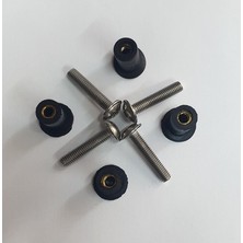 5 mm Üniversal Siperlik Cam Kauçuklu Somun+Vida Set