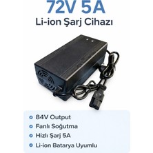 User Pil Batarya 72V 5A Li-Ion Şarj Cihazı (Output 84V) – Fanlı Model