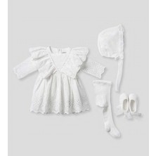 Pugi Baby Kız Bebek Şık Dantelli Mevlüt / Özel Gün Elbisesi