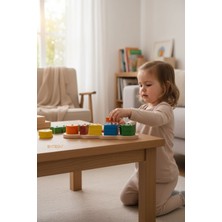 Feyza Design Geometrik Çekilli Bul Tak Ahşap Oyun Seti - Bebek ve Çocuklar Için