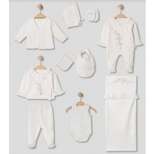 Pugi Baby Çiçek Nakışlı 10’lu Kız Bebek Hastane Çıkış Seti