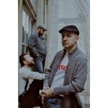 Socrates Dergi S Logo Full-Zip Triko - Gri Melanj