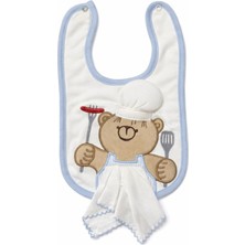 Kardeşler Bebe Bebek Aşçı Ayıcık Desenli Mama Önlüğü ve Ağız Mendili Seti