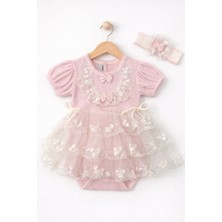 Kardeşler Bebe Tütü Etekli Dantelli Kız Bebek Body Takımı (Saç Bantlı)