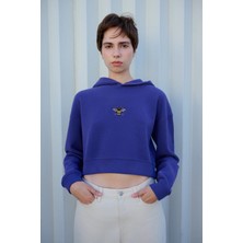 Reflect Studio Arı Supersoft Crop Hoodie - Mor