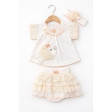 Kardeşler Bebe Balık Detaylı Kız Bebek Takım – Dantelli Tütü Etek ve Saç Bandı Set