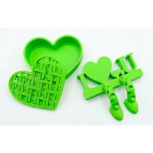 Arcanium Özel Tasarım Eklemli I Love You Masa Üstü Biblo ve Dekoratif Örgü Kalp Kutu Seti