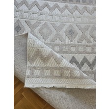 Badelya Home Monaco 0038 Krem Gri Iskandinav Sisal Bukle Yumuşak Özel Ölçü Salon Koridor Mutfak Halısı Yolluk