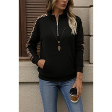 Gacha Kadın Uzun Kollu Balıkçı Yaka Önden Fermuarlı Polar Bluz