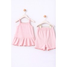 For My Baby Fitilli Kumaş 2’li Kız Bebek Takım Şortlu Yazlık