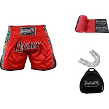 Feyza Design Kırmızı Kick Boks ve Muaythai Şortu 3,5 mt Set
