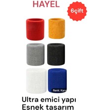 Feyza Design 6 Çift Pamuklu Spor Bilek Destekli Koruyucu Havlu