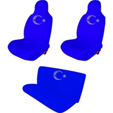 Antwax Renault Megane Ay Yıldız Penye Oto Koltuk Kılıfı Ön Arka Takım Mavi