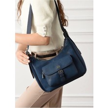 Tokalı Ön Cepli Büyük Boy Omuz Çanta