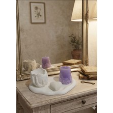 Doğal ​💜 El Emeği Dekoratif Mum ve Obje Seti – Lavanta Rüyası
