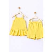 For My Baby Fitilli Kumaş 2’li Kız Bebek Takım Şortlu Yazlık