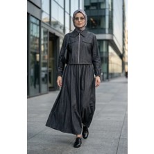 Sefa Merve Fermuarlı Kot Görünümlü Ikili Takım 0254-02 Siyah
