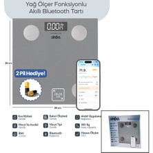 Balkan Grup Baskül Gri Yağ Ölçer Akıllı Bluetooth Cam Baskül