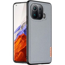 Hobilinka Dux Ducis Fino Serisi Xiaomi Mi 11 Pro Kılıf Premium Dokuma Silikon KILIF-(5775)