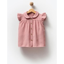 By Bubbles Müslin Bebe Yaka Kız Bebek Elbise