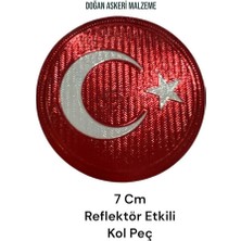 Feyza Design Kırmızı Sporcu Aksesuarı, Yuvarlak Cırtlı ve Bayraklı Peç Arma