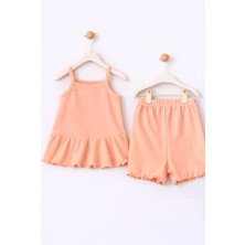 For My Baby Fitilli Kumaş 2’li Kız Bebek Takım Şortlu Yazlık