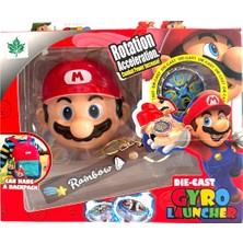 UDATOYS Süper Mario Beyblade Topaç Fırlatan Anahtarlık Oyuncak Maryo 10 cm