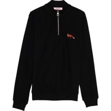 Reflect Studio Kızıl Tilki Supersoft Quarter-Zip Sweatshirt - Siyah