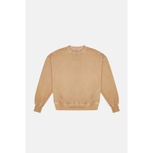 Reflect Studio Logo Embroidered Washed Sweatshirt - Latte