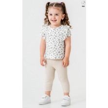 Smile Kids Kız Bebek Yazlık Çiçek Baskılı Tişört Tayt Takım