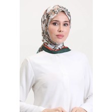 Desenli Soft Eşarp 70245-04 Zümrüt Yeşili Vizon