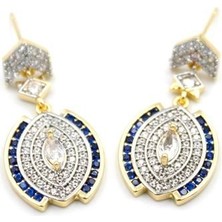 Taşlı Küpe - Mavi