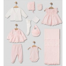 Pugi Baby Dantel Detaylı 10’lu Kız Bebek Hastane Çıkış Seti