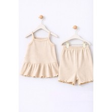 For My Baby Fitilli Kumaş 2’li Kız Bebek Takım Şortlu Yazlık