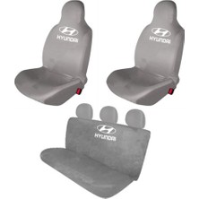 Antwax Hyundai I20 Penye Oto Koltuk Kılıfı - Marka Logo Baskılı - Gri