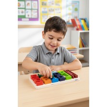 Feyza Design Eğitici Renkli Ahşap Sayı ve Harf Puzzle Oyuncağı
