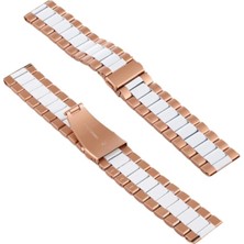 Hobilinka 22MM Gear S3 Watch 4 -Gt2 GT2E 46MM Kayışkordon Seramik Paslanmaz ÇELIK-(5775)