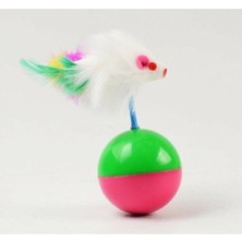 Feyza Design Tüylü Fareli Hacı Yatmaz - Kedi Fare Kovalama Oyuncağı