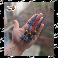Ralen Içe Geçmeli Mini Işın Kılıcı Anahtarlık 3'lü Set – Teleskopik Uzayan Star Wars Tarzı Anahtarlık – Koleksiyonluk Sci-Fi Anahtarlık – Dayanıklı Plastik Tasarım – Çanta, Anahtar ve Aksesuar Süsü