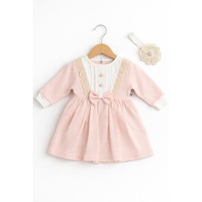 Işıl Baby Dantel Detaylı Çiçek Aplikeli Kız Bebek Elbise